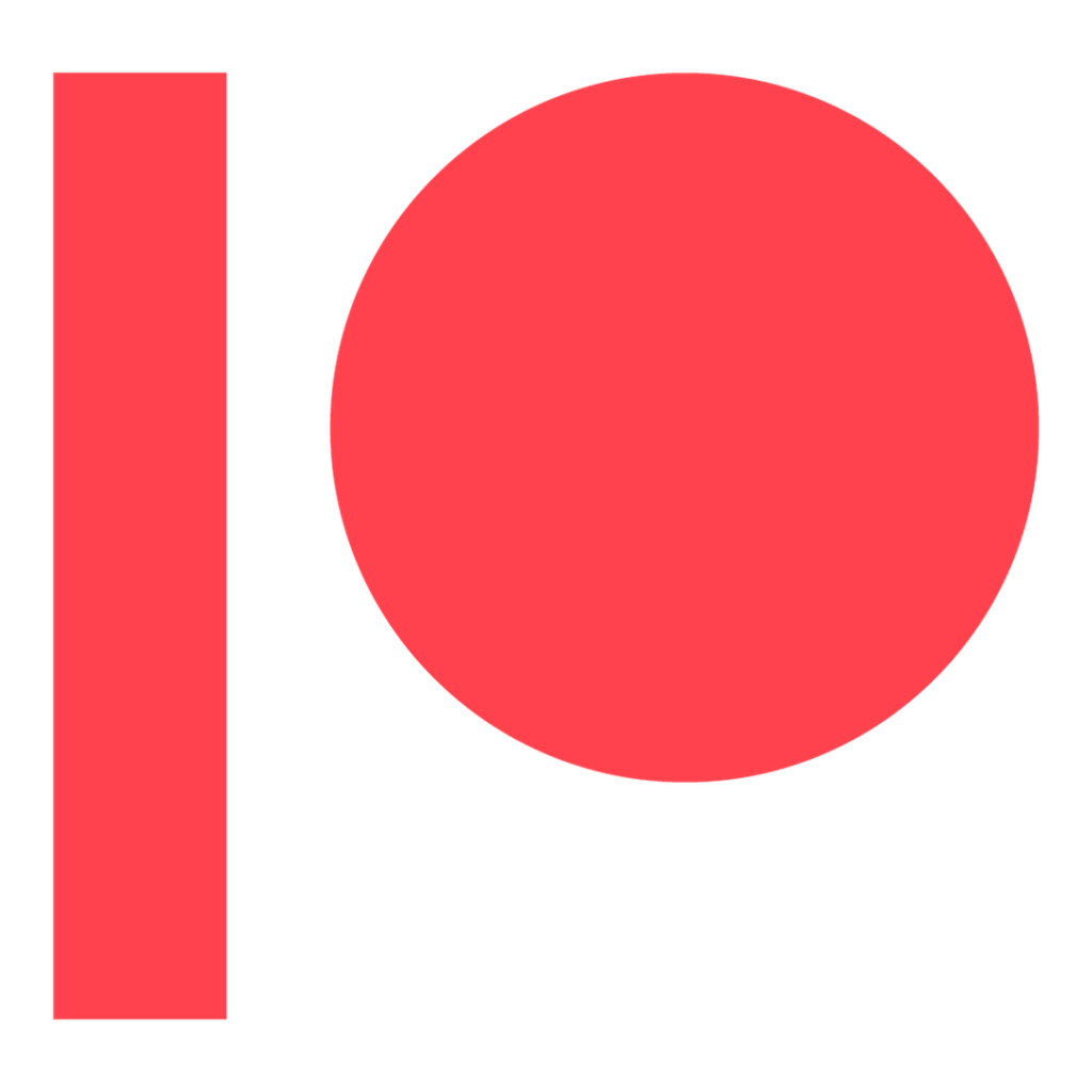 Patreon Logo in red, clickable to go to Never Mind the Dice Roll's Patreon page